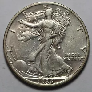 1936 S Walking Liberty halber Dollar PH613 - Bild 1 von 2