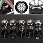 5pcs Car Skull Wheel Tyre Tire Stem Air Valve Caps Dust Cover Accessories Tool