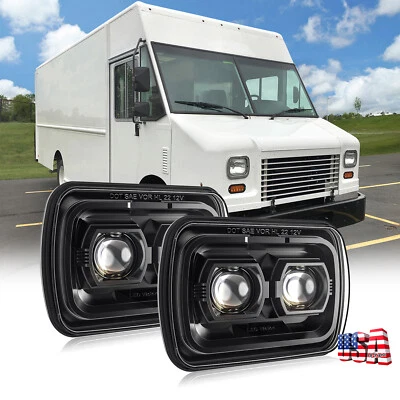 for Freightliner MT35 MT45 MT55 New Brightest 2PC 5x7" 7x6" LED Headlights HI/LO - Image 1 of 4