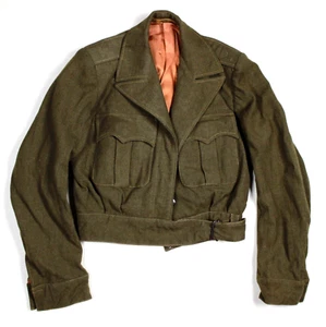 WW2 US WOMENS ARMY CORPS IKE FIELD JACKET OD WOOL ETO FRENCH MADE 1945 WAC WAAC - Picture 1 of 13