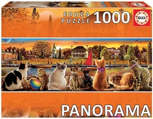EDUCA, Puzzle panoramico da 1000 pezzi Gatti sulla banchina, , EDU18001 - Foto 1 di 2