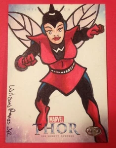 The Wasp sketch card Upper Deck  Thor Movie Artist Proof Original art Ramos - Picture 1 of 4