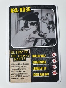 Top Trumps Kerrang Rock Legends SINGLE CARD Collectible Axl Rose - Guns N' Roses