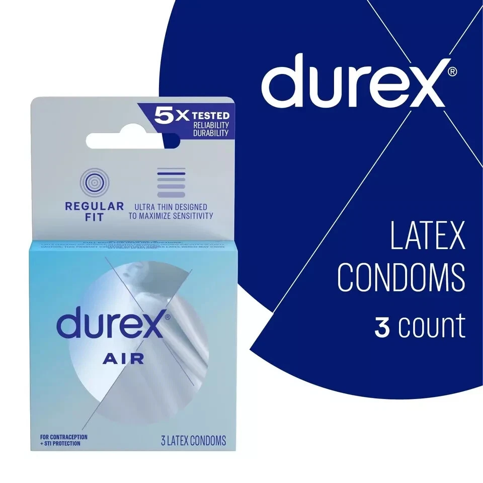 Condones de aire Durex, extrafinos, transparentes de látex de caucho natural para hombre Foto 1 de 1