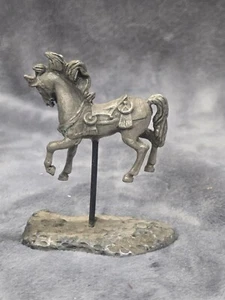 Estatuilla vintage de caballo carrusel de peltre de 2,75" de alto muy detallada **40 - Imagen 1 de 12