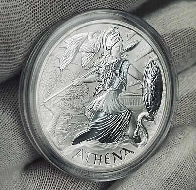 2022 Tuvalu Gods Of Olympus Athena 1 oz Silver Coin BU - Image 1 of 2