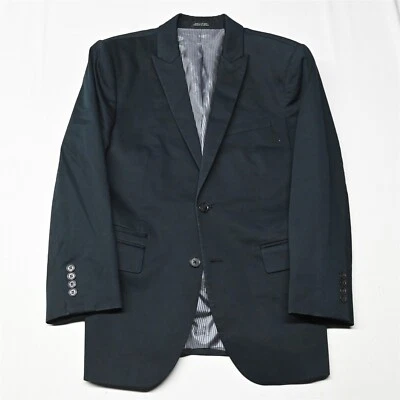 Express 38S Black Brushed Cotton Peak Lapel Mens Blazer Suit Jacket Sport Coat - Image 1 of 4