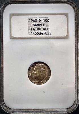 1963-D Roosevelt Dime NGC Sample Slab OH Type 4 Holder  - Image 1 of 4