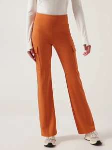 NUEVO CON ETIQUETAS ATHLETA Talla L Delancey Pantalón Carga Pierna Recta en Follaje Naranja - Imagen 1 de 12