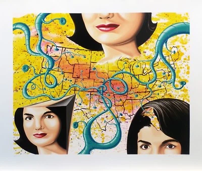 KENNY SCHARF "LAS 3 CARAS DE JACKIE EL AMERICANO" 1997 | SERIGRAFÍA GRANDE FIRMADA Foto 1 de 2