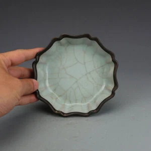 Lavadora de cepillo de escritura de boca plateada esmalte verde porcelana artículos oficiales de China de 4,7" - Imagen 1 de 5
