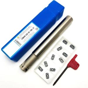 EXN03R C20-20-160 3 flautas alimentación rápida soporte de fresado de doble cara + 10 piezas LNMU0303 - Imagen 1 de 7