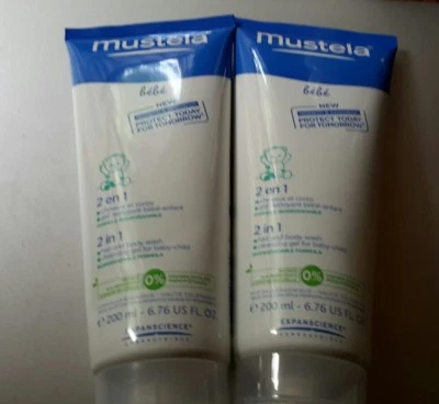 Mustela 2 n 1 lavado de cabello y cuerpo fórmula biodegradable 2-7,6 oz Foto 1 de 2