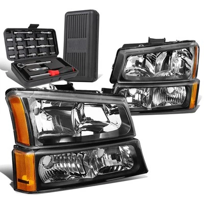 Faros laterales negros/ámbar + caja de herramientas para Chevy Silverado 2003-2006 Foto 1 de 4