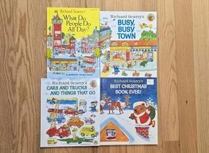 Lot of 4 Richard Scarry LARGE Hardcover Books Busy Town EUC - Imagen 1 de 7