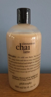 Philosophy Cinnamon Chai Latte Shampoo, Shower Gel & Bubble Bath 16 Oz SEALED - Image 1 of 4