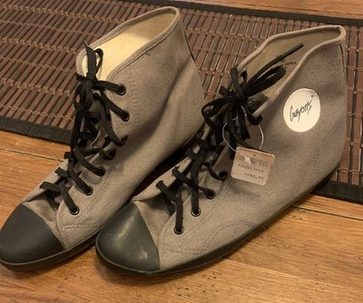 Винтажный 90-х 80-х карандаши 10 серый высоты верхний кроссовок туфли холст резиновая подошва новый ретро - Изображение 1 из 4