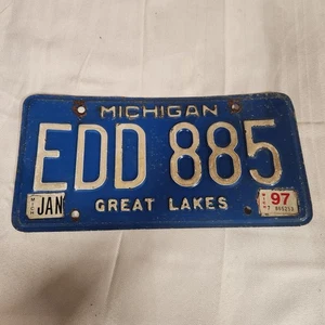 1997 Michigan Nummernschild Great Lakes Tag # EDD 885 - Bild 1 von 3