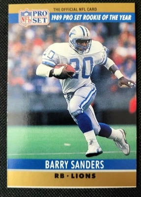 Barry Sanders 1990 Pro Set #1 Detroit Lions NFL Football Card - Image 1 of 2