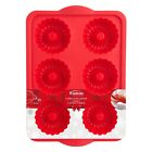 Trudeau Silicone Mini Fluted Pan-Red, 6 Cavity 05121154