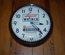 Vintage Liquid Wrench/Douglas Tools Solder Seal Working Wall Clock - Advertising