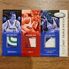 02 Hoops Hot Prospects Steve Nash Alonzo Mourning Brand 3 Color Game Used Patch