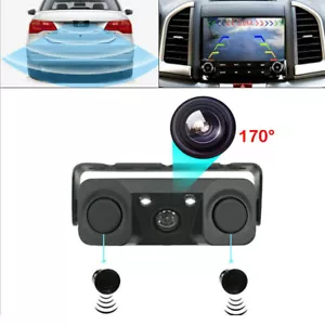 1 Set Car Reverse Auto Backup Parking Radar Rear View Camera With Parking Sensor - Picture 1 of 9