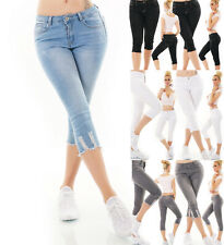 Jeans Damen Capri Skinny Jeans Jeanshose Push Up Used Look 