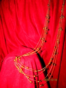 necklaces, three - 35, 38 & 42" long, chains w/beads vintage    (jewelR) - Picture 1 of 11