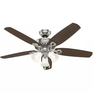 Hinnman 52" Ceiling Fan with Light - Reversible Blades, Brushed Nickel - Picture 1 of 1
