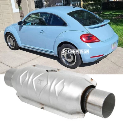2.5" In/Out Catalytic Converter Stainless Steel For Volkswagen Beetle 1999-2000 - Image 1 of 4