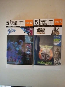 10 Pair Of Boxer Briefs Nwt Blue Beetle / Star Wars Mandalorian Sz 6.T18d - Picture 1 of 5
