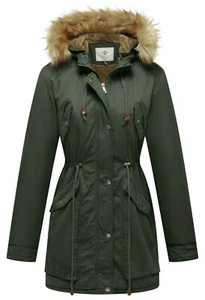 WenVen Women's Military Parka Thicken Fleece Winter Jackets Faux-fur Hooded Coat - Picture 1 of 33