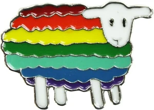Enamel Pin - Rainbow Sheep Gay Pride Flag LGBTQ Gift Badge Button Lapel 3677 New - Picture 1 of 2