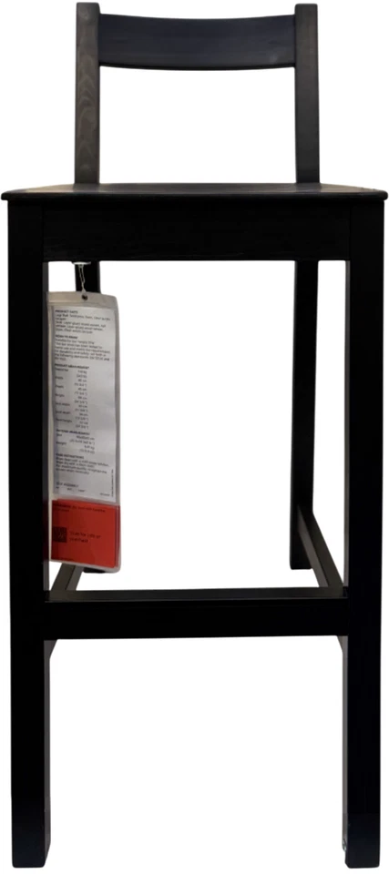 Brand New IKEA NORDVIKEN Black Bar Stool With Backrest 75 cm (29 ½ ") 803.691.12 - Image 1 of 1
