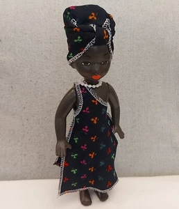Muñeca de plástico negra vintage rara URSS Moscú fábrica niña africana juguete - 33 cm - Imagen 1 de 12