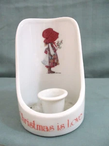 Vintage Holly Hobbie ‘Christmas Is Love" Candle Holder With Carrying Handle 1977 - Picture 1 of 4