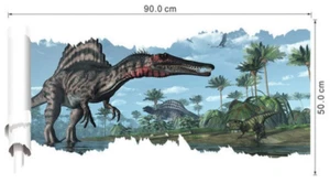 Spinosauraus Dinosaur Water Scene Wall Decal Decorative Sticker 34 x 14 - Picture 1 of 1