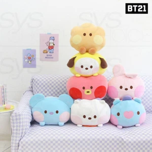 BTS BT21 Official Authentic Goods Minini Round Cushion + Tracking Number - Picture 1 of 7