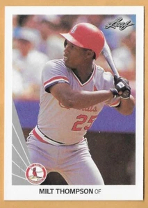 MILT THOMPSON ST. LOUIS CARDINALS #308 - HOJA CASI NUEVA - MONTADA 1990 - Imagen 1 de 2