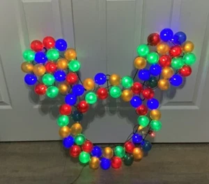 Disney Magic Christmas Lighted Bulb Mickey Mouse Face Large Outdoor Decoration - Picture 1 of 9
