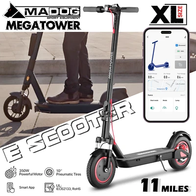 MADOG Foldable Adult 30km/h Electric Scooter 10" Pneumatic tires Safe Urban Commuting