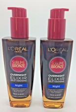L'Oreal Sublime Bronze Overnight Elixir Self Tan for Face & Body 100ml x2