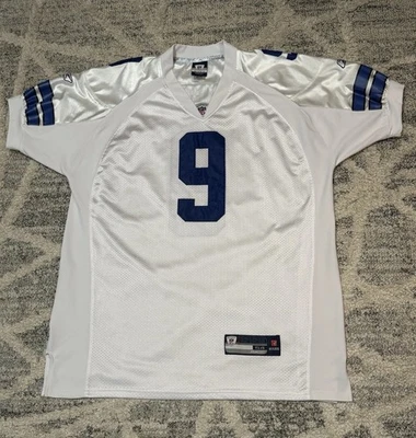 Camiseta deportiva de los Dallas Cowboys Tony Romo Reebok On Field #9 talla 54 blanca y azul Foto 1 de 4