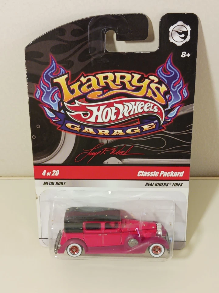 Hot Wheels Larry's Garage Classic Packard 2008 rojo 4/20 Real Riders nuevo en paquete sin usar, en caja original Foto 1 de 4