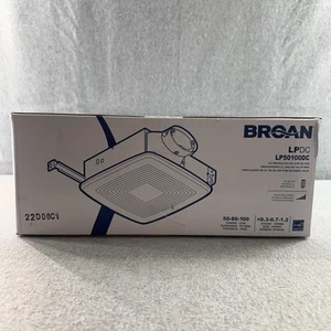 Ventilador de ventilación de baño Broan LP50100DC LO PROFILE 50-80-100 CFM ventilador de conducto de 4 pulgadas - Imagen 1 de 15
