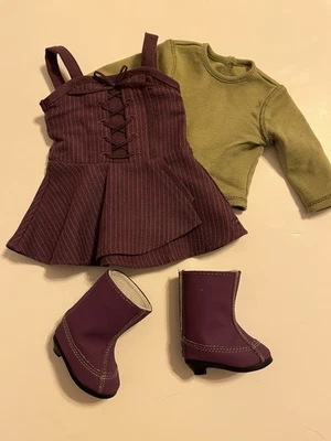 American Girl Doll Just Like You Jersey Top Botas Conjunto Ciruela Púrpura Nuevo Invierno Foto 1 de 4