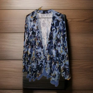 Logo By Lori Goldstein Cardigan Womens Plus Size 4X 54×29 Abstract Button Lined - Picture 1 of 13