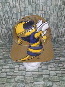 VTG 1994 Georgia Tech Yellow Jackets Global Caps BUZZ Big Logo Snapback Hat 90s - Picture 1 of 12