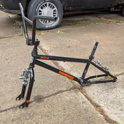 Juego de manillar horquilla cuadro bicicleta BMX Mongoose Rebel 20" acero 3/8" caídas Foto 1 de 4
